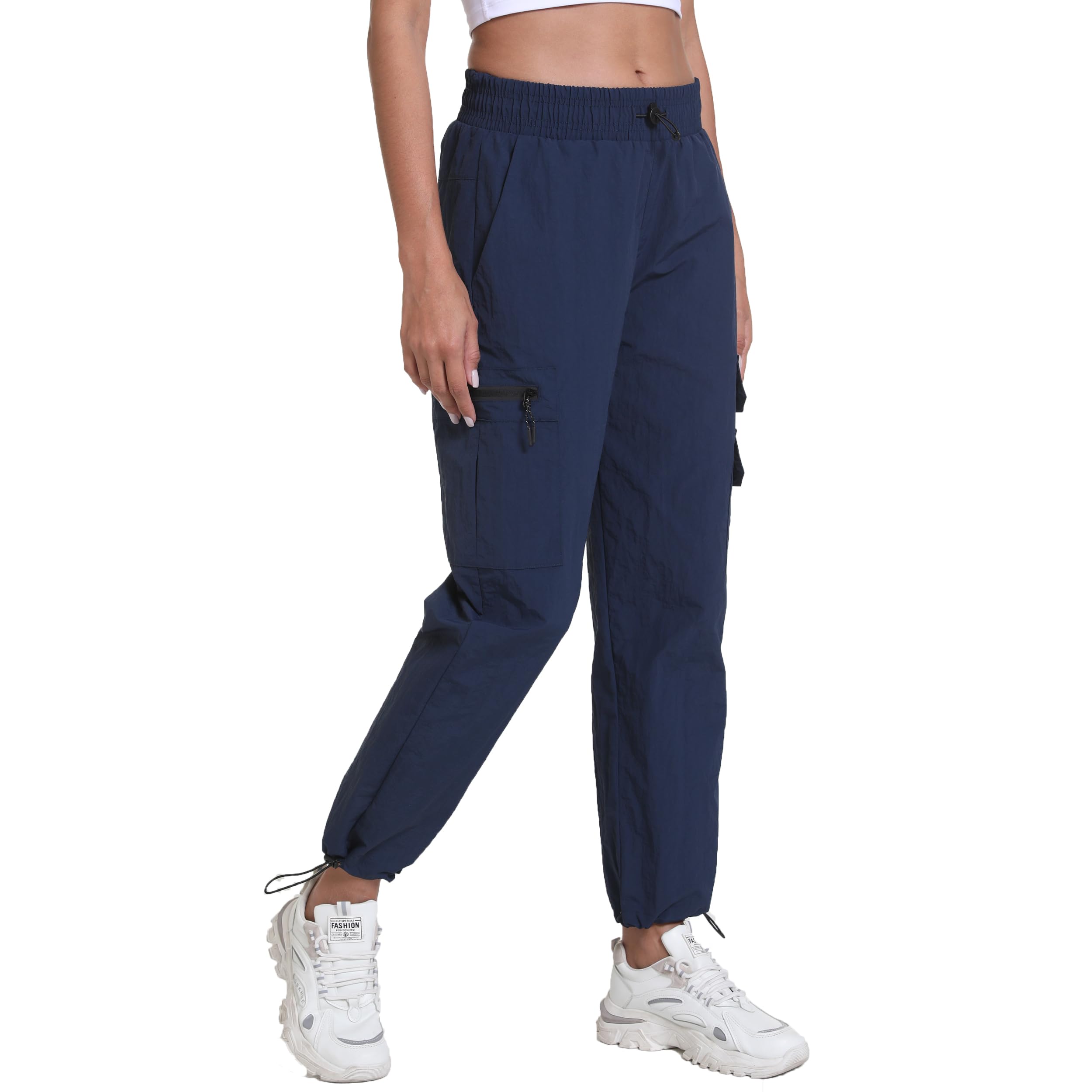 Lightweight Women Cargo Pants with Pockets Quick Dry Workout Athletic Travel Lounge Pantalones Outdoor Camping Hiking Pants(Navy Blue M)